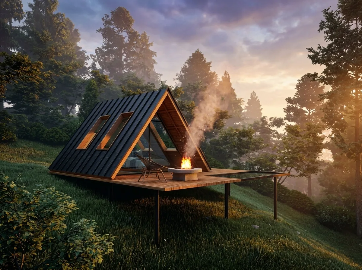 Glamping modular en metal — glamping y cabañas prefabricadas en estructura metálica