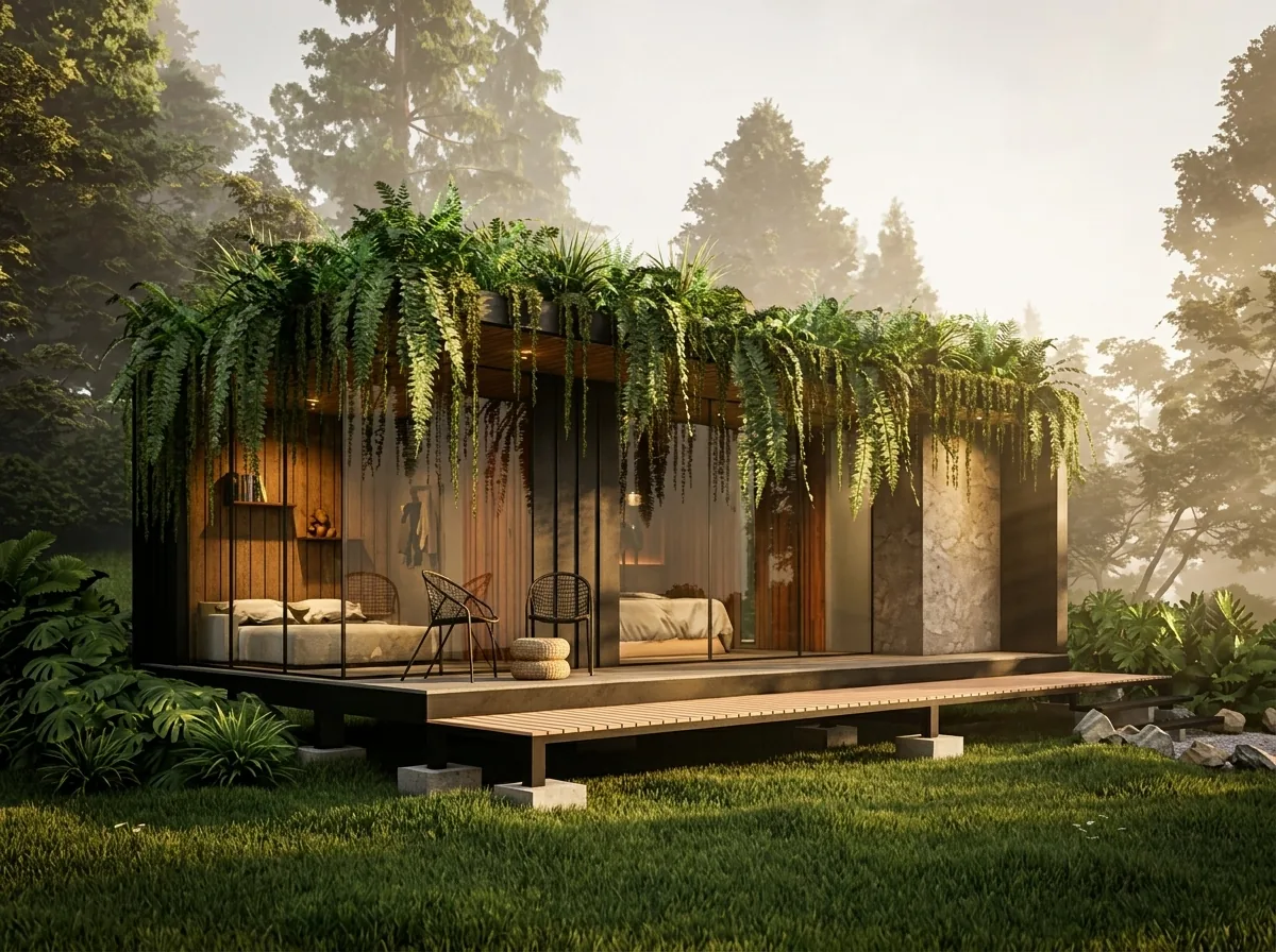 Glamping modular en metal — glamping y cabañas prefabricadas en estructura metálica