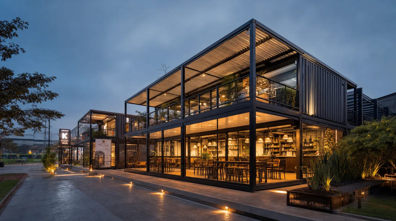 Local comercial en metal y en container — locales modulares prefabricados en Colombia