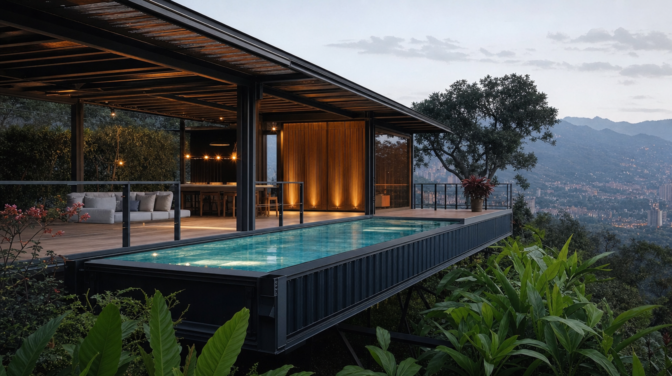 Piscina modular en construccion en Medellin